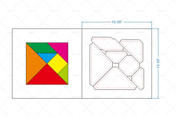 Quilting/Patchwork Cutting die JIGSQU-0005-Tangram shapes
